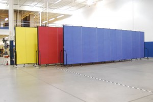 Screenflex room dividers in three colors