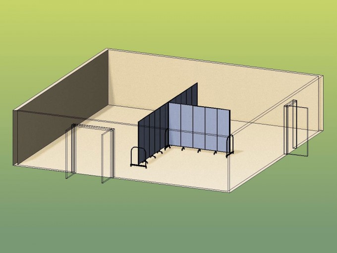 Two Classrooms From T Shape 3D