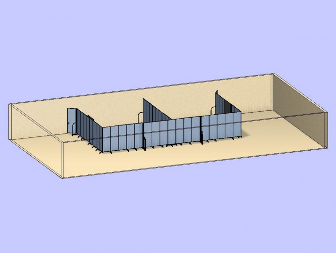 Two Classrooms With Doors 3D