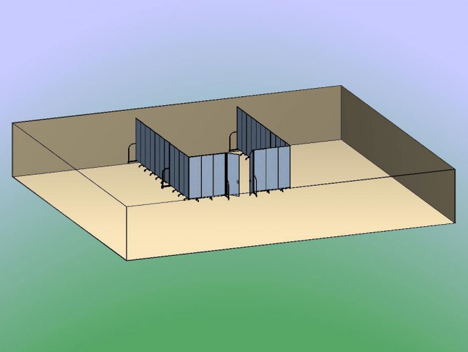 Double Door Divider Room 3D- Create large classroom