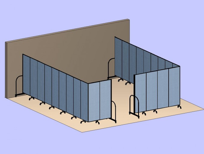 Two Divider Room 3D Rendering of a College Bookstore Storage Room 