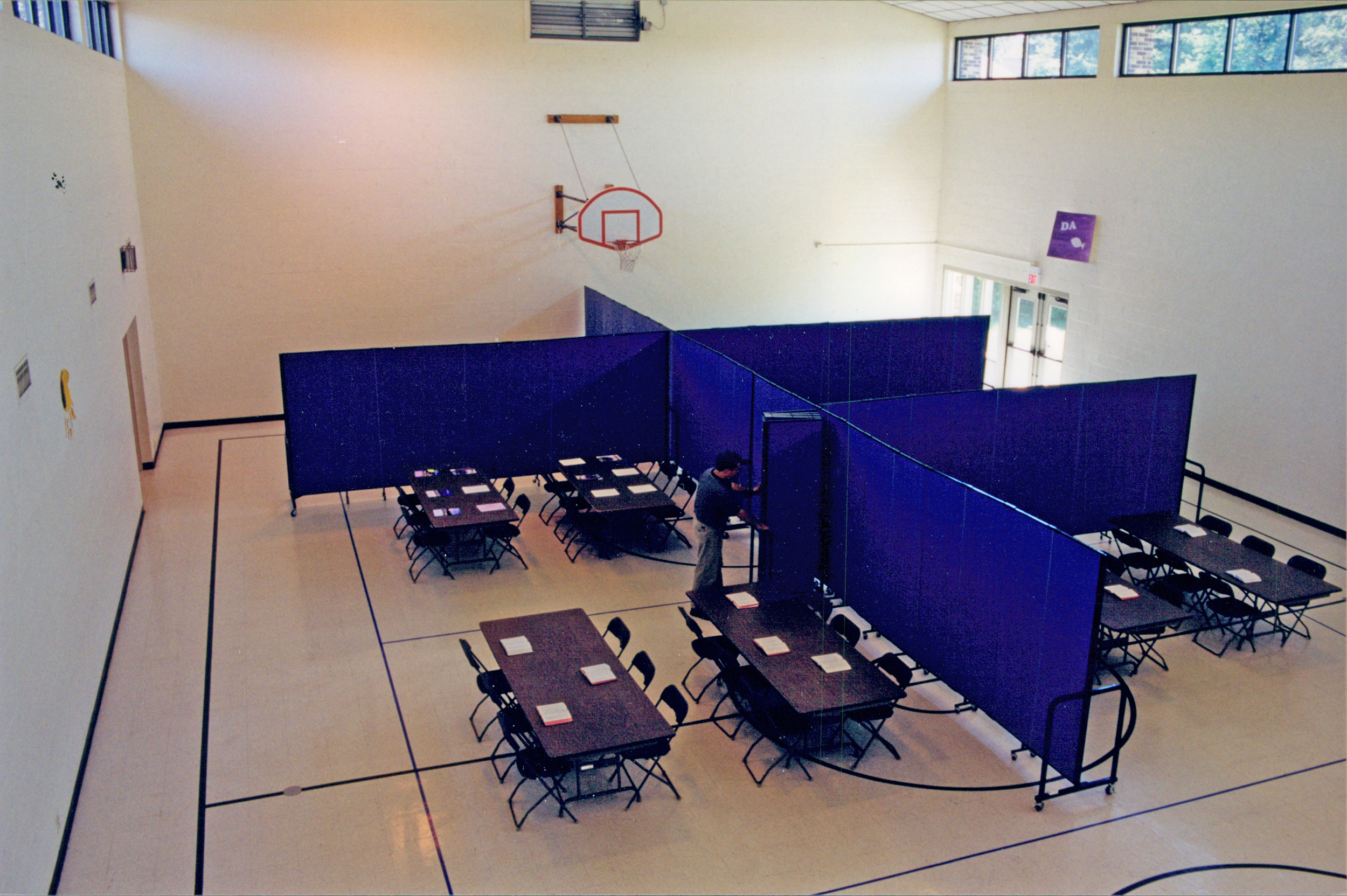 A third 13'-1" long divider has been put in place along with the tables and chairs