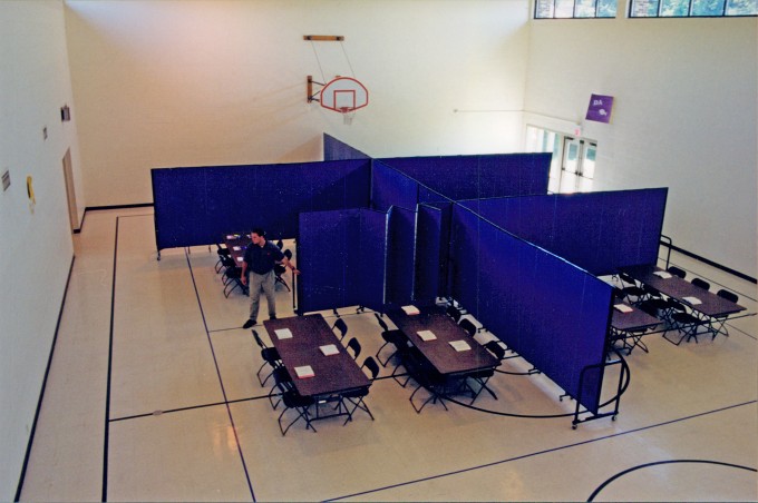 Use Portable Partitions to Create Instant Classrooms in a Gym