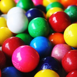 a colorful collection of gumballs