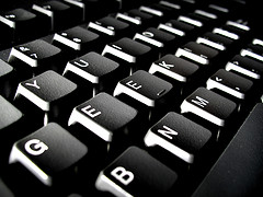 A close up look keys on a computer keyboard