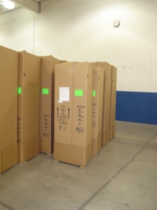 Rows of shipping cartons