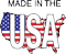 Made in the USA over an outline of the United States maps