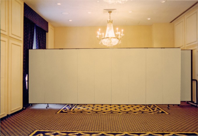 An open room divider in banquet hall