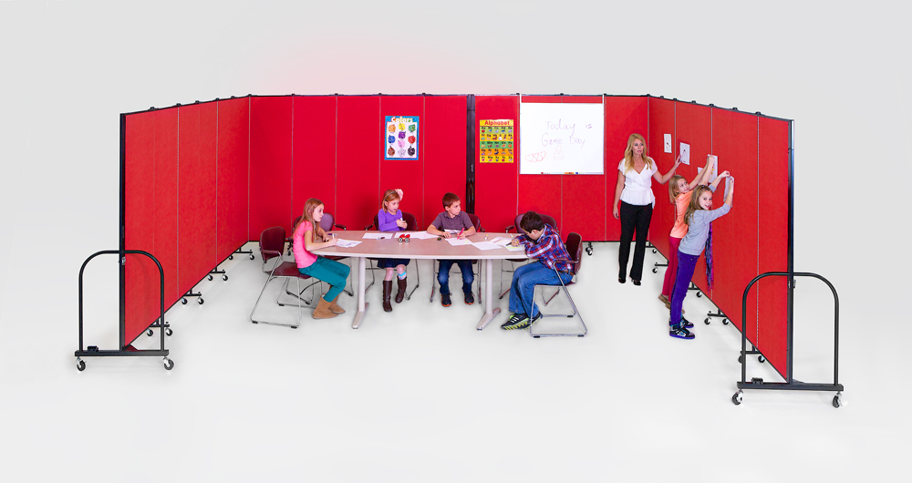Odd shaped classrooms created with Screenflex Portable Walls 