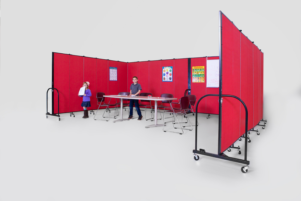 Room divider creating an instant classroom