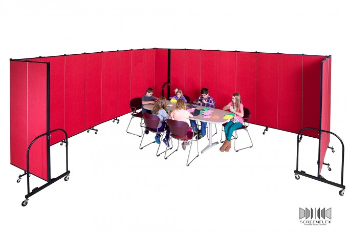 Classroom of Students surrounded by Room Dividers
