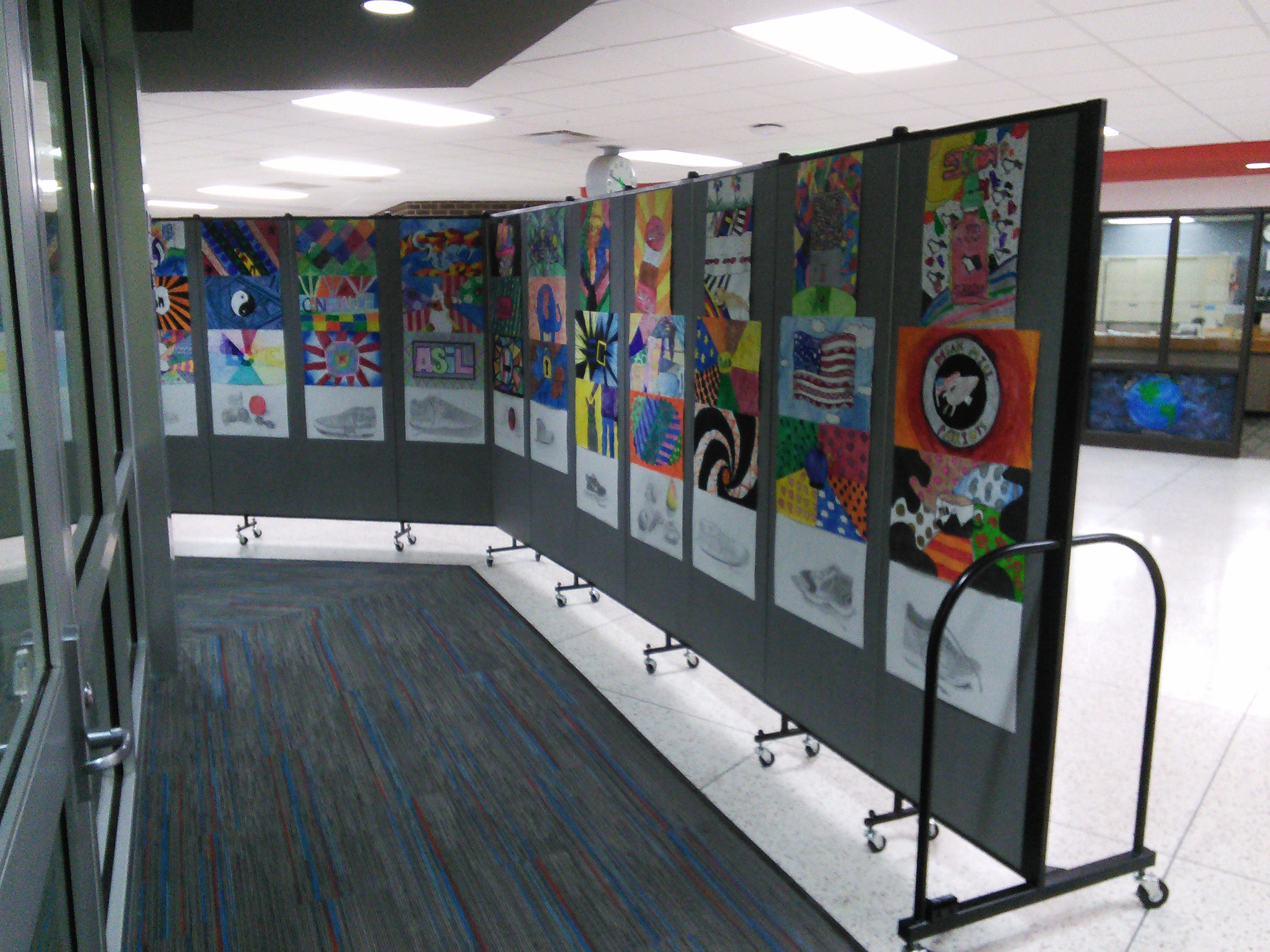 Movable middle school art displays