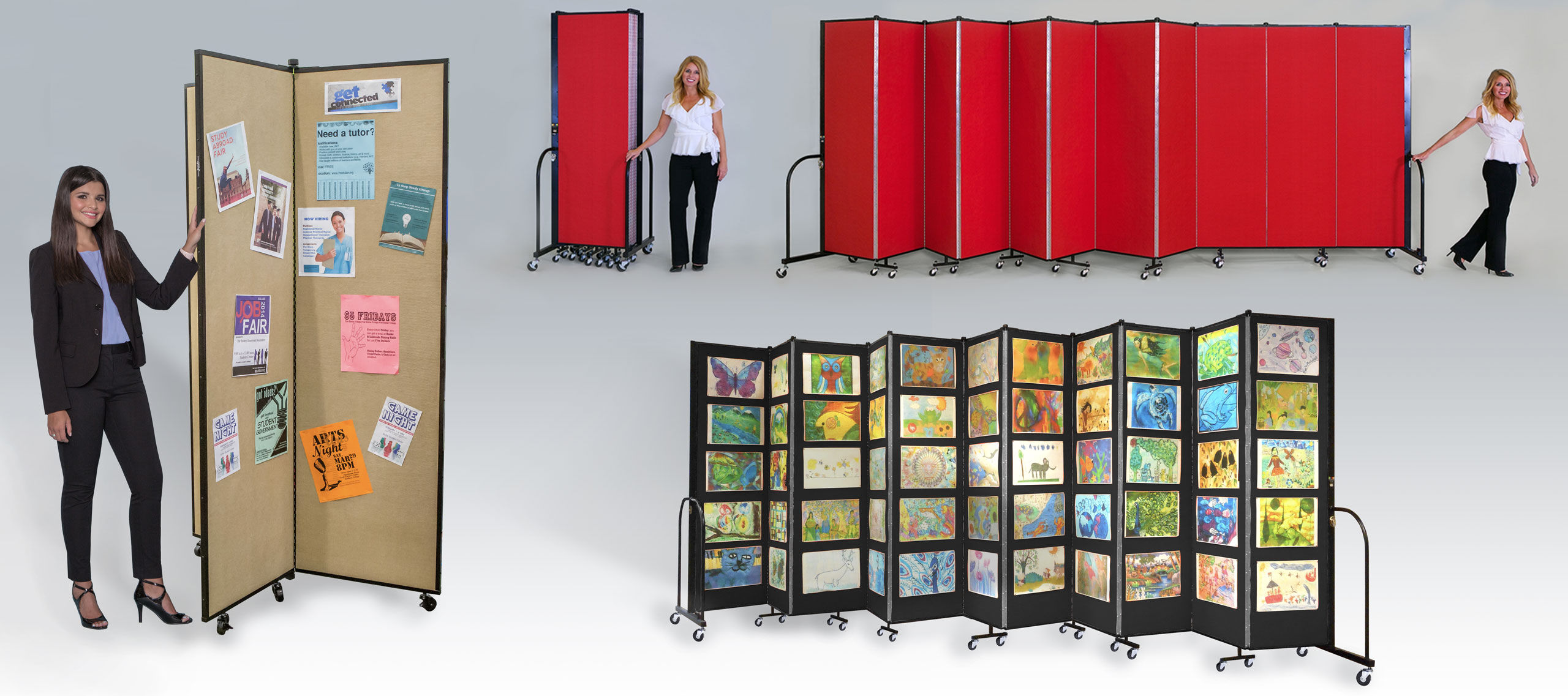 Tack, pin or staple items to the world's most versatile room divider